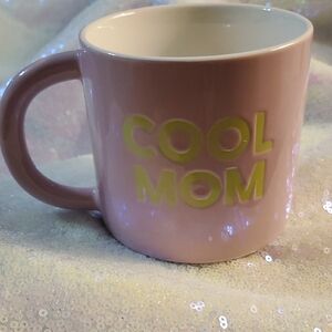 NWT Room Essentials "Cool Mom" Pink Stoneware Mug - Gift Birthday / Mother's Day